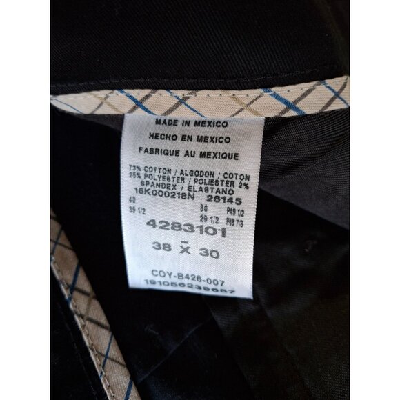 Lee Total Freedom Pants Mens 36W 28L Black Flat Front Relaxed Fitt Preppy - Picture 4 of 9